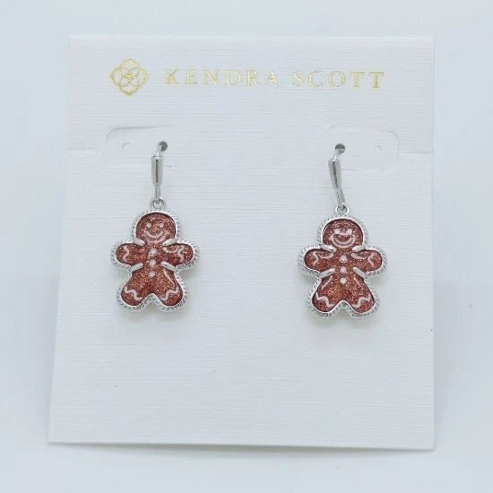 Kendra Scott Gingerbread Silver Drop Earrings - Picture 1 of 3
